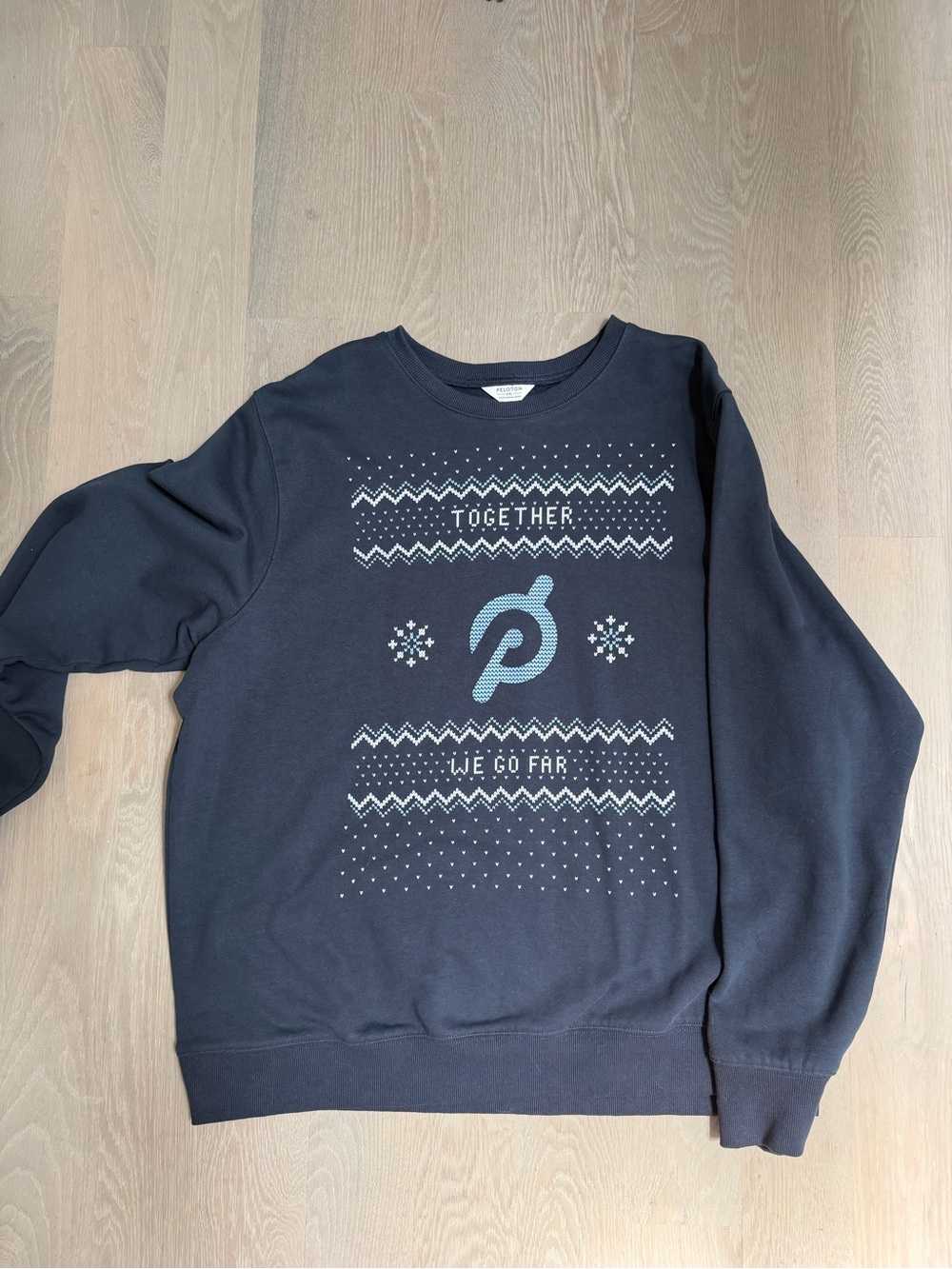 Peloton Navy and Light Blue Crewneck Sweatshirt - Men
